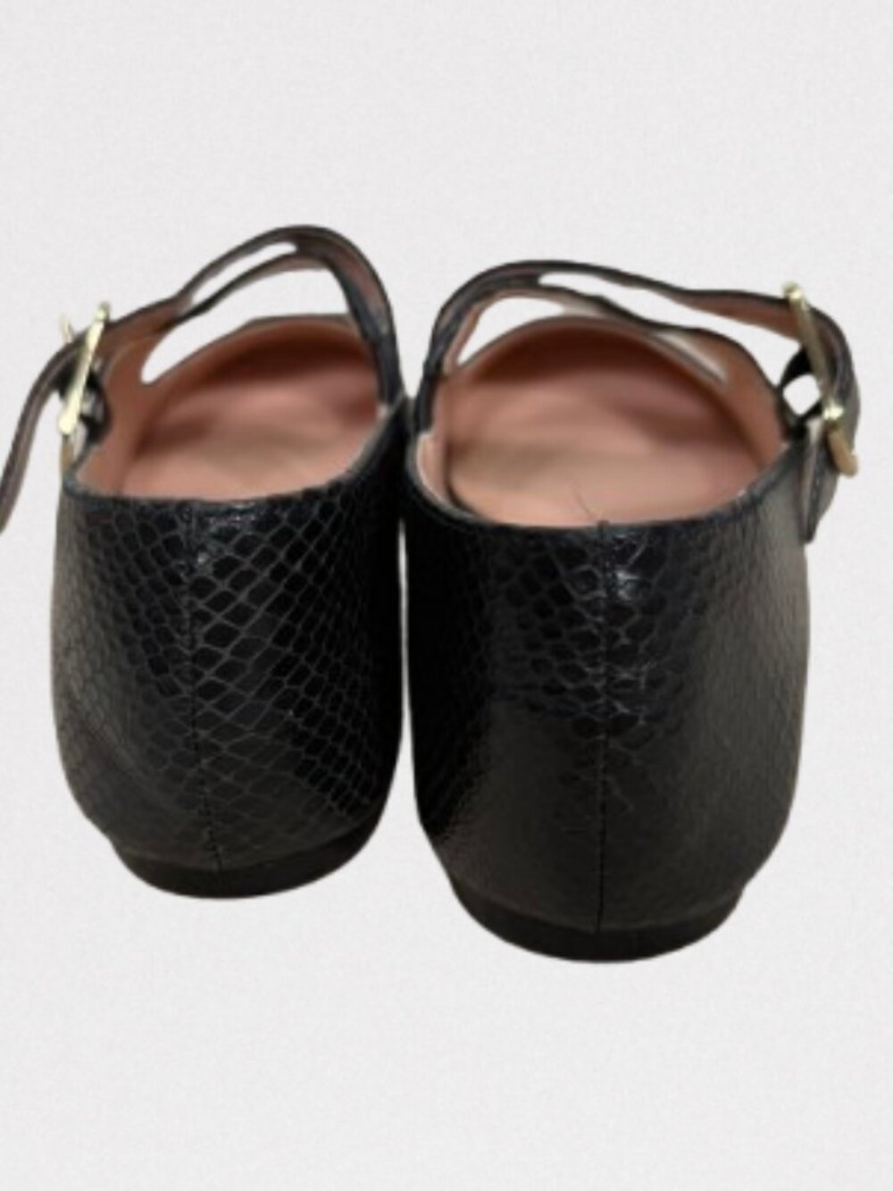 J. Crew Logan Сrisscross Mary Jane Shoes Snake-Embossed Italian Leather Sz 9 - Picture 7 of 10